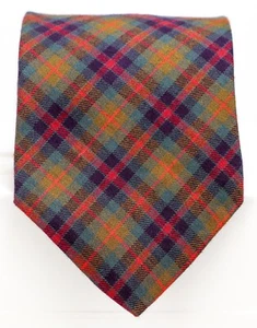 Vintage GAP Men's Necktie Wool Blend Plaid Green Red Blue w/Tag on 58L x 3.75W - Imagen 1 de 3