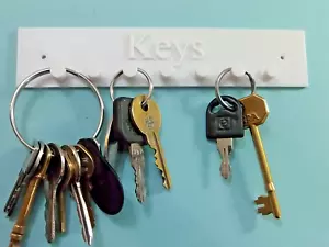 1 x WHITE KEY HOLDER HOOKS WALL MOUNTED KEYS HOLDER ORGANISER 1- pack 3D PRINTED - Picture 1 of 3