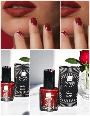 Avon Power Stay Gel Nagellack 8 Tage Farbe Velvet Heart Glimmer Rot Gold Vamp - Bild 1 von 4