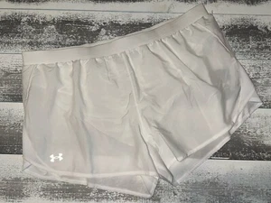 Under Armour Womens Plus Size 3X Fly By 2.0 Shorts White with Liner NWT - Picture 1 of 4