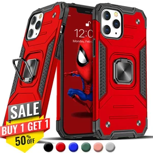 Stoßfeste Ständer Ring schmale Hülle für iPhone 14 13 12 11 Plus Pro Max magnetisch - Bild 1 von 13