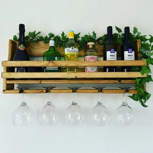Handmade floating eco friendly wooden gin and tonic balloon glass shelf - Picture 1 of 6