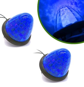 2 x blaue 90mm 24V runde LED Seitenumrissleuchten LKW Anhänger LKW Markierungsleuchten - Bild 1 von 9