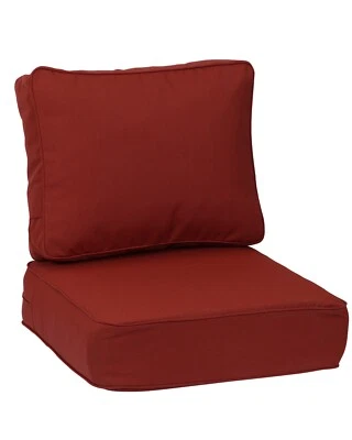 Juego de 2 cojines de asiento profundo para patio exterior de tela para sombrilla con resortes de bolsillo Foto 1 de 2