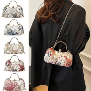 Chain Strap Crossbody Bag Embroidered Single Shoulder Bag Banquet Bag Party - Picture 1 of 17