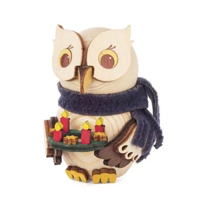 Miniatura mini gufo con corona dell'Avvento colorato 5x7,5x6,5 cm cazzetta gufo casta - Foto 1 di 1