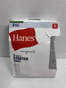 Hanes Stretch Tanks Small 34-36 3 Pack Modern Fit Cool Breathable Cotton Multi - Picture 1 of 10