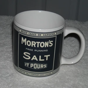 Morton Salz, Kaffeebecher, kackt nie oder härtet aus, Logo von 1914, guter Zustand - Bild 1 von 7