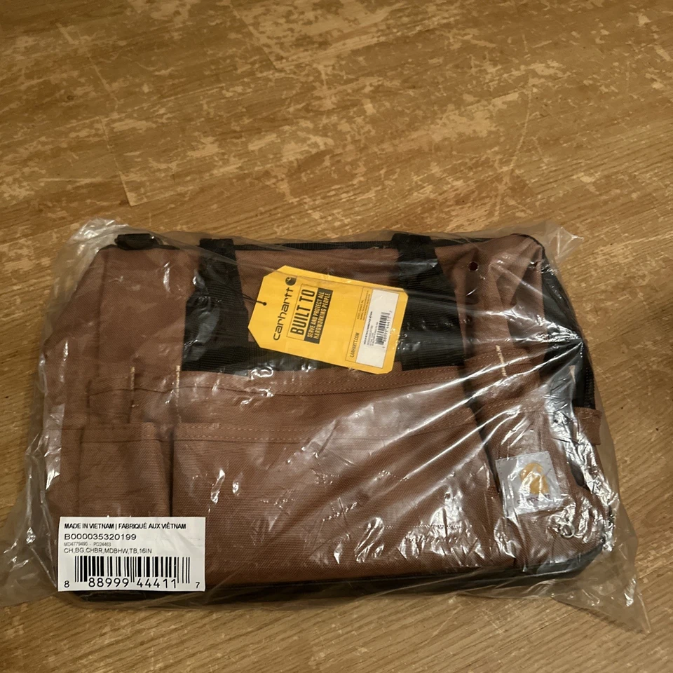 Carhartt Legacy Tool Bag 16-Inch w/ Molded Base Water Repellent Storage- Brown