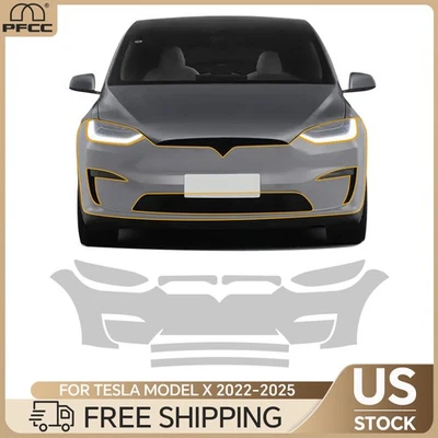 2022-2025 Tesla Model X Front Bumper Precut PPF Kit Clear Paint Protection Film - Image 1 of 4