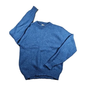 LL Bean Ragg Sweater Men XXL Long Blue Wool Nylon Marled Pullover VTG - Picture 1 of 6