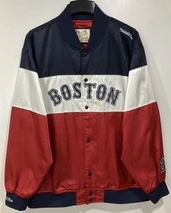 Mitchell & Ness Boston Red Sox Satin Jacket Size XL 1904 Nostalgia Co Button Up - Picture 1 of 10
