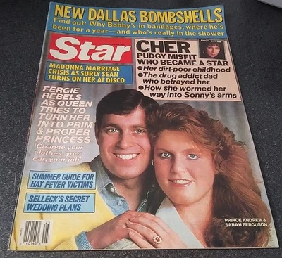 Star Magazine June 24, 1986 PRINCE ANDREW-CHER-TOM SELLECK-TODD BRIDGES-MADONNA Foto 1 de 4