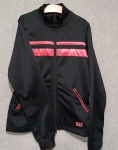 Nike Trainingsjacke Kinder 14 schwarz pink durchgehender Reißverschluss Langarm hinten Swoosh Taschen - Bild 1 von 13