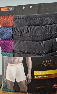 Next Signature 4 Pack Bamboo Rich Trunk Boxers Black Size XL 39-41" - Image 1 of 4