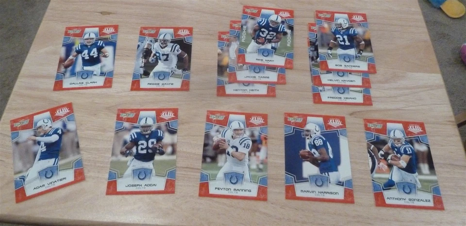 2008 Score RED Super Bowl XLIII COLTS TEAM set Manning Vinatieri Wayne Harrison - Image 1 of 1