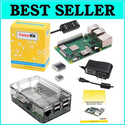 Raspberry Pi 3 Modelo B+ con Estuche Transparente y Fuente de Alimentación 2.5A - Ideal para Proyectos Foto 1 de 4