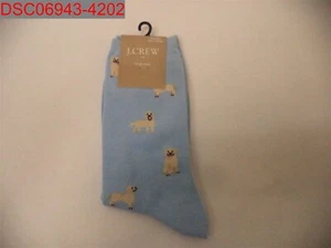 J. Crew Women Light Blue Labrador Dog Puppy Trouser Socks, One Size 099106583205 - Picture 1 of 7