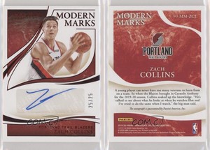 2019-20 Panini Immaculate Modern Marks Auto Red /25 Zach Collins #MM-ZCL Auto