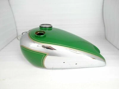BSA C10 C11 250cc GREEN PAINT CHROMED PETROL FUEL GAS TANK WITH SMITH SPEEDO Foto 1 de 4