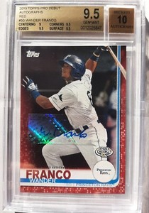 WANDER FRANCO AUTO 2019 TOPPS Pro Debut Autograph RED/10 RC BGS 9.5/10