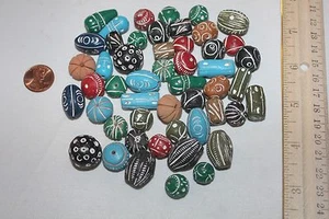 50 piezas *cuentas de arcilla de terracota * hechas a mano y pintadas - cuentas de arcilla natural - Imagen 1 de 5