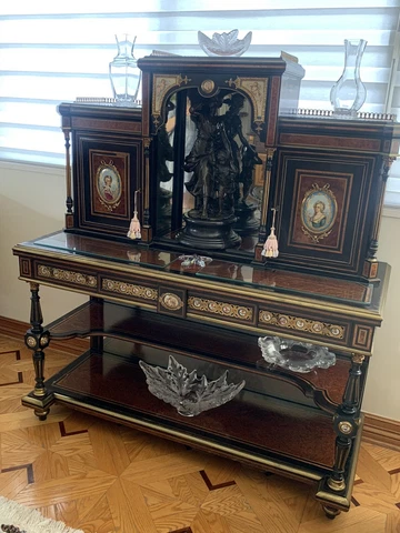 Fabulous Early 19th C. Burled Walnut & Bronze Mounted 2-Piece Writing Desk Cover