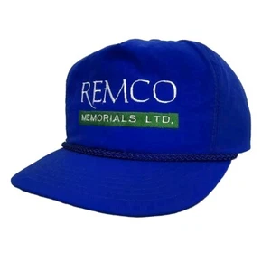 Sombrero de cuerda vintage Snapback Remco Memorials LTD azul gorra ajustable Canadá - Imagen 1 de 7