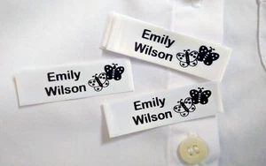 50 Sew In School Name Labels Name Tags Garment Labels - Picture 1 of 6