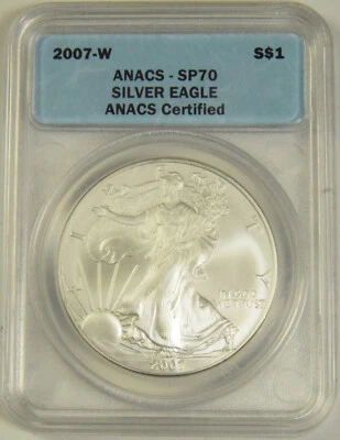 2007-W Burnished Silver Eagle ANACS SP-70 #20199 - Image 1 of 2