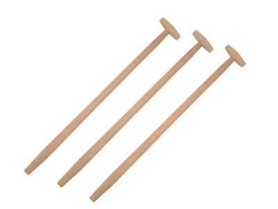 MARKENLOS 3 x Spatenstiel Grabegabel Spatengabel Stiel Holzstiel T-Griff Ø 38 mm 100 cm