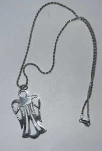 20” Sterling Silver Rope Necklace 925 Sterling Silver Angel Pendant - Picture 1 of 4
