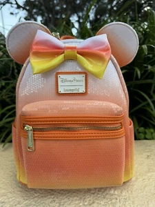 Disney Parks Halloween 2024 Candy Corn Mickey Mouse Backpack Bag Loungefly - Picture 1 of 4