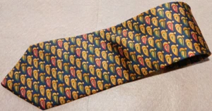 BULLOCK & JONES MADE IN ENGLAND BLUE/YELLOW/GREEN PAISLEY TIE - DESIGNER TIES. - Picture 1 of 3