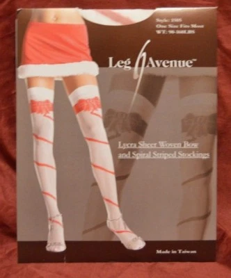 2 Pares Pierna Avenida Espiral Rayas Rojo Arco Blanco Muslo Hasta Talla Única Se Ajusta a la mayoría-F5 Foto 1 de 2
