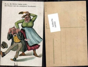 160363,Humor Scherz AK Böse Frau schlägt Mann  - Picture 1 of 1