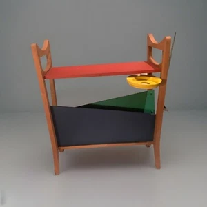 Table Porte Revue Bois Peint 50’s Style Bauhaus Vintage France - Picture 1 of 23