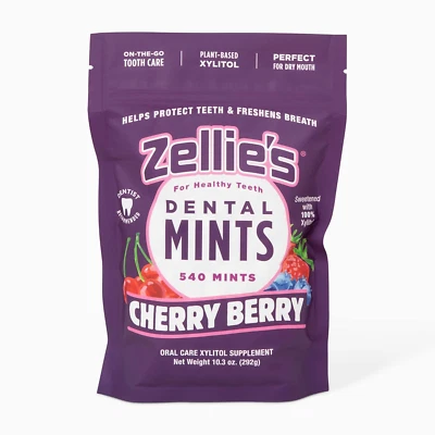 Zellie'S |100% Xylitol Sugar Free Cherry Berry Breath Mints | Non-Gmo, Low-Calor