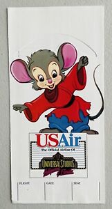 USAir Airlines Ticket Jacket v7 - Universal Studios - An American Tail - Unused