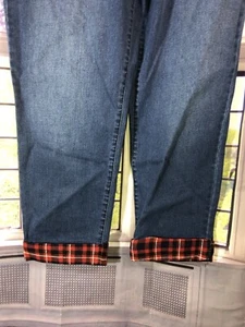 CJ Banks 16 NWT Modern Fit Plaid Cuffs Blue Jeans Denim 9265 - Picture 1 of 10