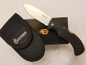 GERBER KNIFE - GATOR Lockback  #6064 + Sheath - 5" Closed  - USA  - NIB - Picture 1 of 4