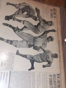 1910 Sports Page Chicago Cubs TINKER EVERS CHANCE HONUS WAGNER-RARE FOOTBALL NE - Picture 1 of 24