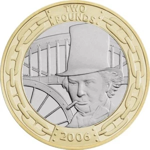 2006 UK £2 Coin Isambard Kingdom Brunell Head Two Pound Piece - Picture 1 of 1