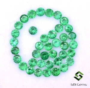 4.60 Cts Natural Emerald Round Cut 2.75 mm Lot 50 Pcs Untreated Loose Gemstones - Picture 1 of 5
