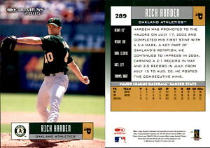 Rich Harden 2005 Donruss #289 Card Oakland Athletics