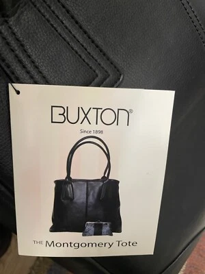 Nuevo Bolso de Mano Buxton The Montgomery con Cartera, Negro, 16.5”x13”x5” Estilo-715-t76 Foto 1 de 4