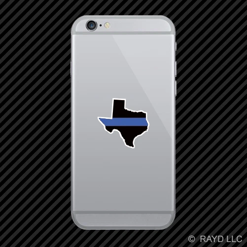 Pegatina para teléfono celular línea azul delgada en forma de estado de Texas policía móvil TX Foto 1 de 1