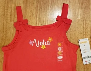 NWT Gymboree Aloha Island Lily Bow Strap Tropical Coral Tank Top Size 8 - Picture 1 of 2