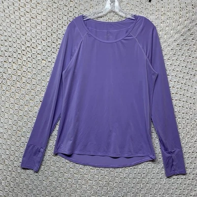 Camisa Top Athleta Mujer Talla L Púrpura Con Agujeros para Pulgar Manga Larga Ropa Activa Foto 1 de 4