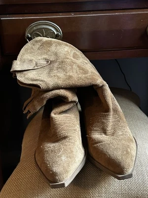 Steve Madden Mujeres Botas de Vaquero de Cuero Gamuza Suave Talla 9 Tacón Bajo Tostado  Foto 1 de 4